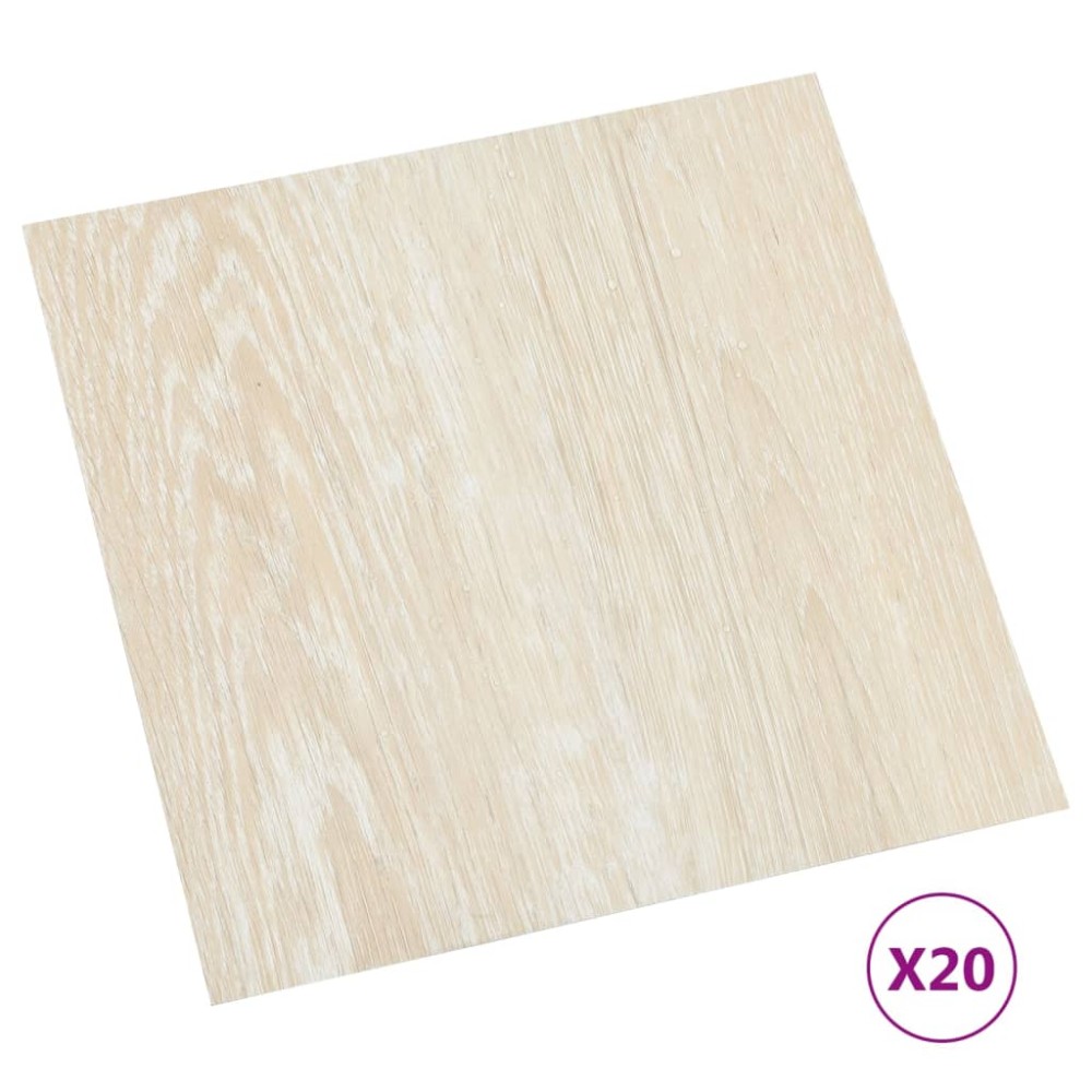 vidaXL Plăci de pardoseală autoadezive, 20 buc., bej, PVC, 1,86 m²