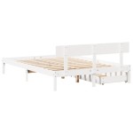 vidaXL Cadru de pat fără saltea, alb, 120x200 cm, lemn masiv pin vidaXL Cadru de pat fără saltea, alb, 120x200 cm, lemn masiv pin