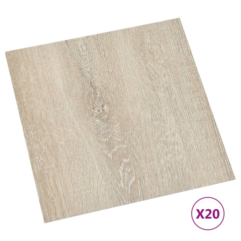 vidaXL Plăci de pardoseală autoadezive, 20 buc., bej, PVC, 1,86 m²