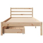 vidaXL Cadru de pat fără saltea, 75x190 cm, lemn masiv de pin