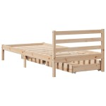 vidaXL Cadru de pat fără saltea, 75x190 cm, lemn masiv de pin