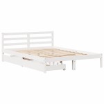 vidaXL Cadru de pat fără saltea, alb, 120x190 cm, lemn masiv pin vidaXL Cadru de pat fără saltea, alb, 120x190 cm, lemn masiv pin