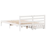 vidaXL Cadru de pat fără saltea, alb, 120x190 cm, lemn masiv pin vidaXL Cadru de pat fără saltea, alb, 120x190 cm, lemn masiv pin