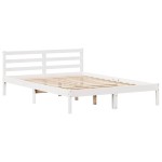vidaXL Cadru de pat fără saltea, alb, 120x190 cm, lemn masiv pin vidaXL Cadru de pat fără saltea, alb, 120x190 cm, lemn masiv pin