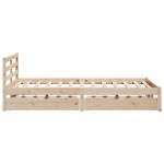 vidaXL Cadru de pat fără saltea, 135x190 cm, lemn masiv de pin