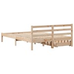 vidaXL Cadru de pat fără saltea, 135x190 cm, lemn masiv de pin