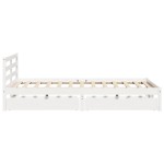 vidaXL Cadru de pat fără saltea, alb, 140x190 cm, lemn masiv de pin vidaXL Cadru de pat fără saltea, alb, 140x190 cm, lemn masiv de pin