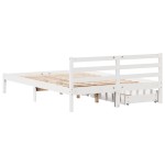 vidaXL Cadru de pat fără saltea, alb, 120x200 cm, lemn masiv pin vidaXL Cadru de pat fără saltea, alb, 120x200 cm, lemn masiv pin