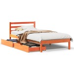 vidaXL Pat de zi fără saltea, maro ceruit, 90x200 cm, lemn masiv pin