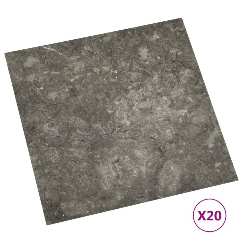 vidaXL Plăci de pardoseală autoadezive, 20 buc., gri, PVC, 1,86 m²