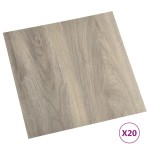 vidaXL Plăci de pardoseală autoadezive 20 buc. gri taupe, PVC, 1,86 m² vidaXL Plăci de pardoseală autoadezive 20 buc. gri taupe, PVC, 1,86 m²