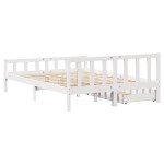 vidaXL Cadru de pat fără saltea, alb, 150x200 cm, lemn masiv pin vidaXL Cadru de pat fără saltea, alb, 150x200 cm, lemn masiv pin