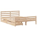 vidaXL Cadru de pat fără saltea, 120x190 cm, lemn masiv pin vidaXL Cadru de pat fără saltea, 120x190 cm, lemn masiv pin