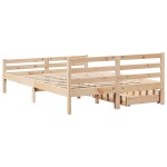 vidaXL Cadru de pat fără saltea, 120x190 cm, lemn masiv pin vidaXL Cadru de pat fără saltea, 120x190 cm, lemn masiv pin