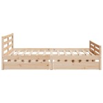 vidaXL Cadru de pat fără saltea, 135x190 cm, lemn masiv de pin vidaXL Cadru de pat fără saltea, 135x190 cm, lemn masiv de pin