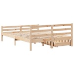 vidaXL Cadru de pat fără saltea, 140x190 cm, lemn masiv de pin vidaXL Cadru de pat fără saltea, 140x190 cm, lemn masiv de pin