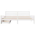 vidaXL Cadru de pat fără saltea, alb, 180x200 cm, lemn masiv pin