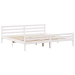 vidaXL Cadru de pat fără saltea, alb, 180x200 cm, lemn masiv pin