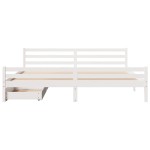 vidaXL Cadru de pat fără saltea, alb, 200x200 cm, lemn masiv pin