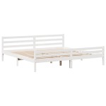 vidaXL Cadru de pat fără saltea, alb, 200x200 cm, lemn masiv pin