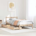vidaXL Cadru de pat fără saltea, 75x190 cm, lemn masiv de pin