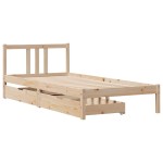 vidaXL Cadru de pat fără saltea, 75x190 cm, lemn masiv de pin