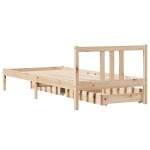 vidaXL Cadru de pat fără saltea, 75x190 cm, lemn masiv de pin