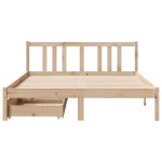 vidaXL Cadru de pat fără saltea, 135x190 cm, lemn masiv de pin