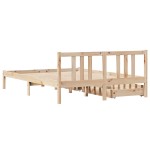 vidaXL Cadru de pat fără saltea, 135x190 cm, lemn masiv de pin