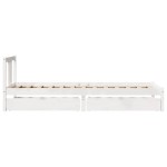 vidaXL Cadru de pat fără saltea, alb, 90x200 cm, lemn masiv pin