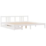 vidaXL Cadru de pat fără saltea, alb, 200x200 cm, lemn masiv pin