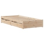 vidaXL Cadru de pat fără saltea, 75x190 cm, lemn masiv de pin