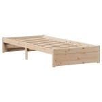 vidaXL Cadru de pat fără saltea, 75x190 cm, lemn masiv de pin