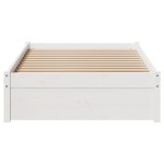 vidaXL Cadru de pat fără saltea, alb, 75x190 cm, lemn masiv de pin
