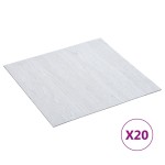 vidaXL Plăci de pardoseală autoadezive 20 buc. alb, PVC, 1,86 m² vidaXL Plăci de pardoseală autoadezive 20 buc. alb, PVC, 1,86 m²