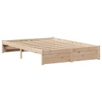 vidaXL Cadru de pat fără saltea, 135x190 cm, lemn masiv de pin