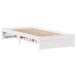vidaXL Cadru de pat fără saltea, alb, 90x200 cm, lemn masiv pin