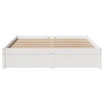 vidaXL Cadru de pat fără saltea, alb, 150x200 cm, lemn masiv pin vidaXL Cadru de pat fără saltea, alb, 150x200 cm, lemn masiv pin