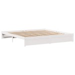 vidaXL Cadru de pat fără saltea, alb, 180x200 cm, lemn masiv pin