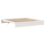 vidaXL Cadru de pat fără saltea, alb, 180x200 cm, lemn masiv pin