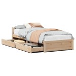 vidaXL Cadru de pat fără saltea, 75x190 cm, lemn masiv de pin