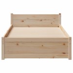 vidaXL Cadru de pat fără saltea, 75x190 cm, lemn masiv de pin