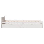 vidaXL Cadru de pat fără saltea, alb, 75x190 cm, lemn masiv de pin