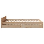 vidaXL Cadru de pat fără saltea, 135x190 cm, lemn masiv de pin