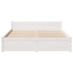 vidaXL Cadru de pat fără saltea, alb, 150x200 cm, lemn masiv pin vidaXL Cadru de pat fără saltea, alb, 150x200 cm, lemn masiv pin