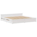 vidaXL Cadru de pat fără saltea, alb, 160x200 cm, lemn masiv pin