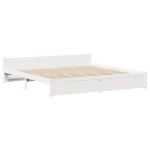 vidaXL Cadru de pat fără saltea, alb, 160x200 cm, lemn masiv pin