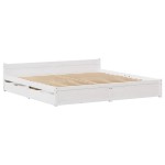 vidaXL Cadru de pat fără saltea, alb, 180x200 cm, lemn masiv pin