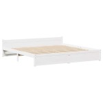 vidaXL Cadru de pat fără saltea, alb, 180x200 cm, lemn masiv pin