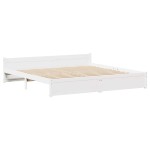 vidaXL Cadru de pat fără saltea, alb, 200x200 cm, lemn masiv pin